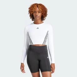 Adidas Aeroready Hyperglam Crop Long-sleeve -Adidas 317991044610